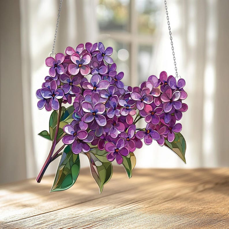Lilac Flower Window Hanging Acrylic