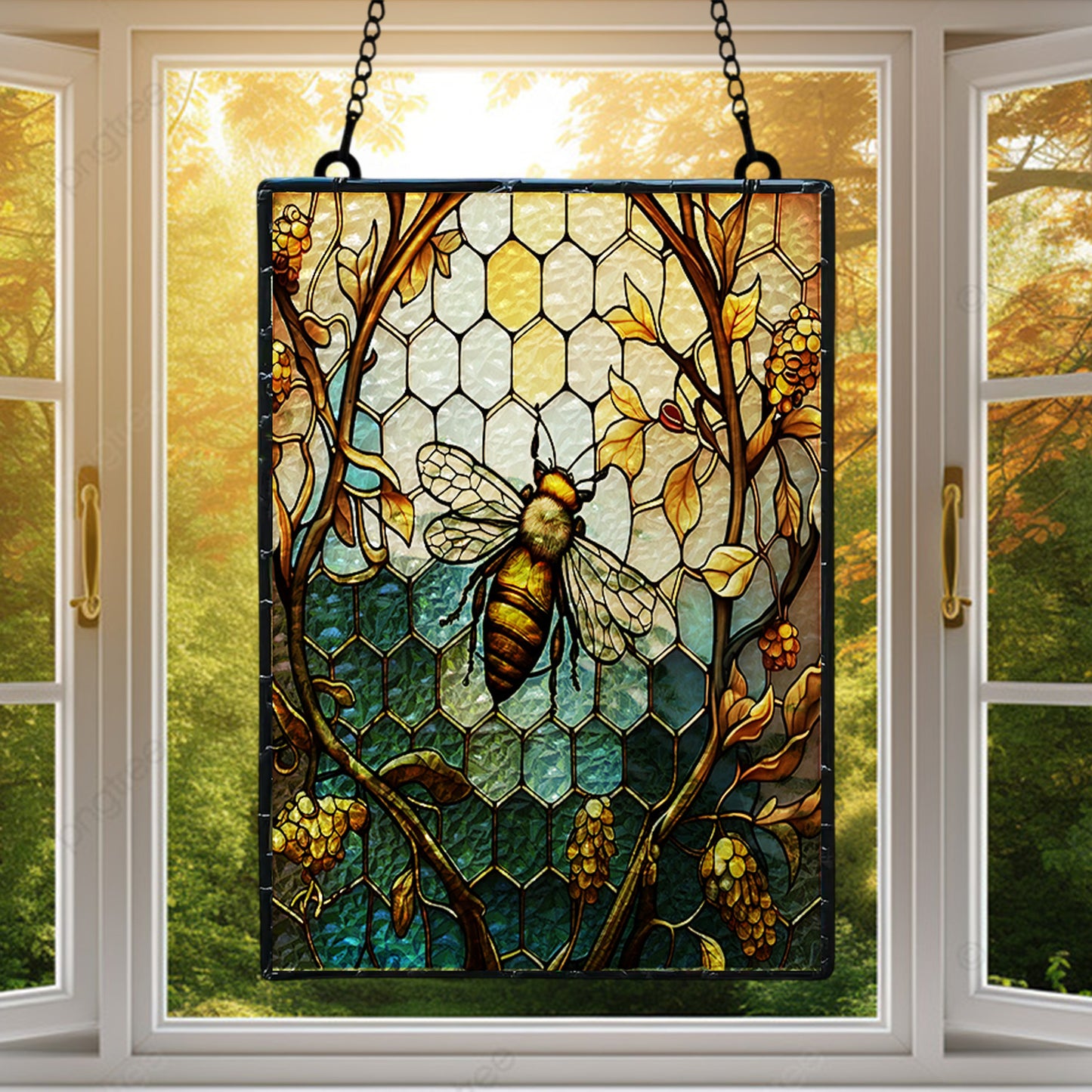 Beautiful Bee Ripple Acrylic Suncatcher
