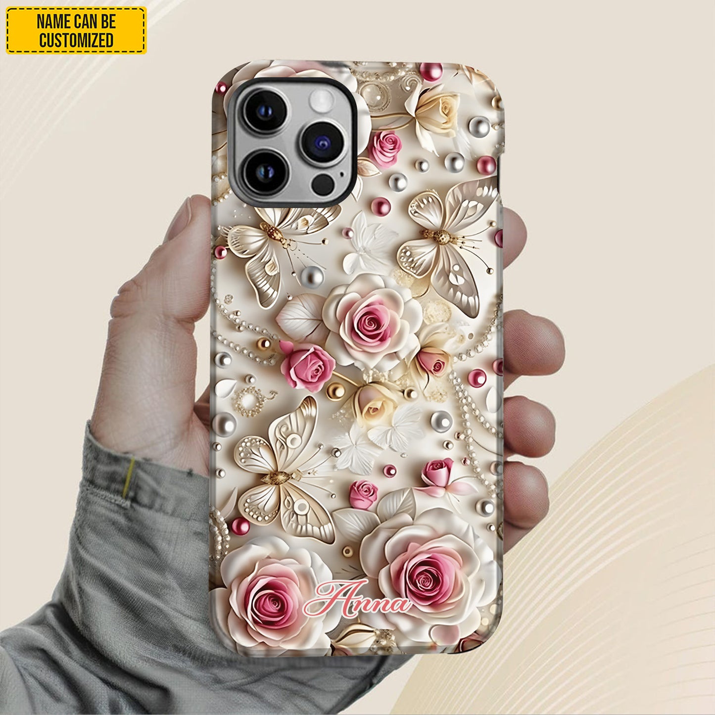 Flowers & Butterflies - Personalized Phone Case