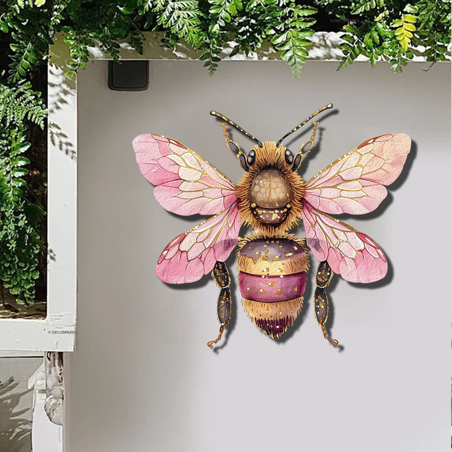 Pink Bee Metal Sign - Perfect Gift For Home