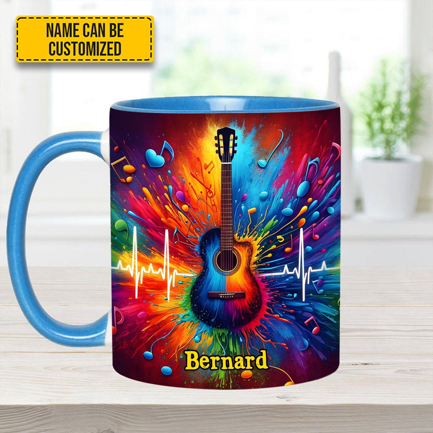 Guitar Colorful - Personalized Guitar Accent Mug