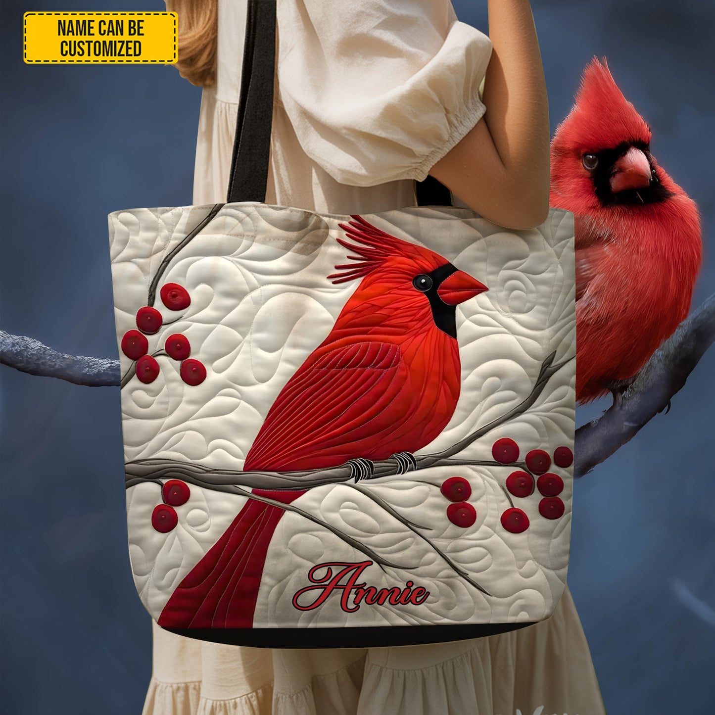 Cardinal Bird - Personalized Tote Bag