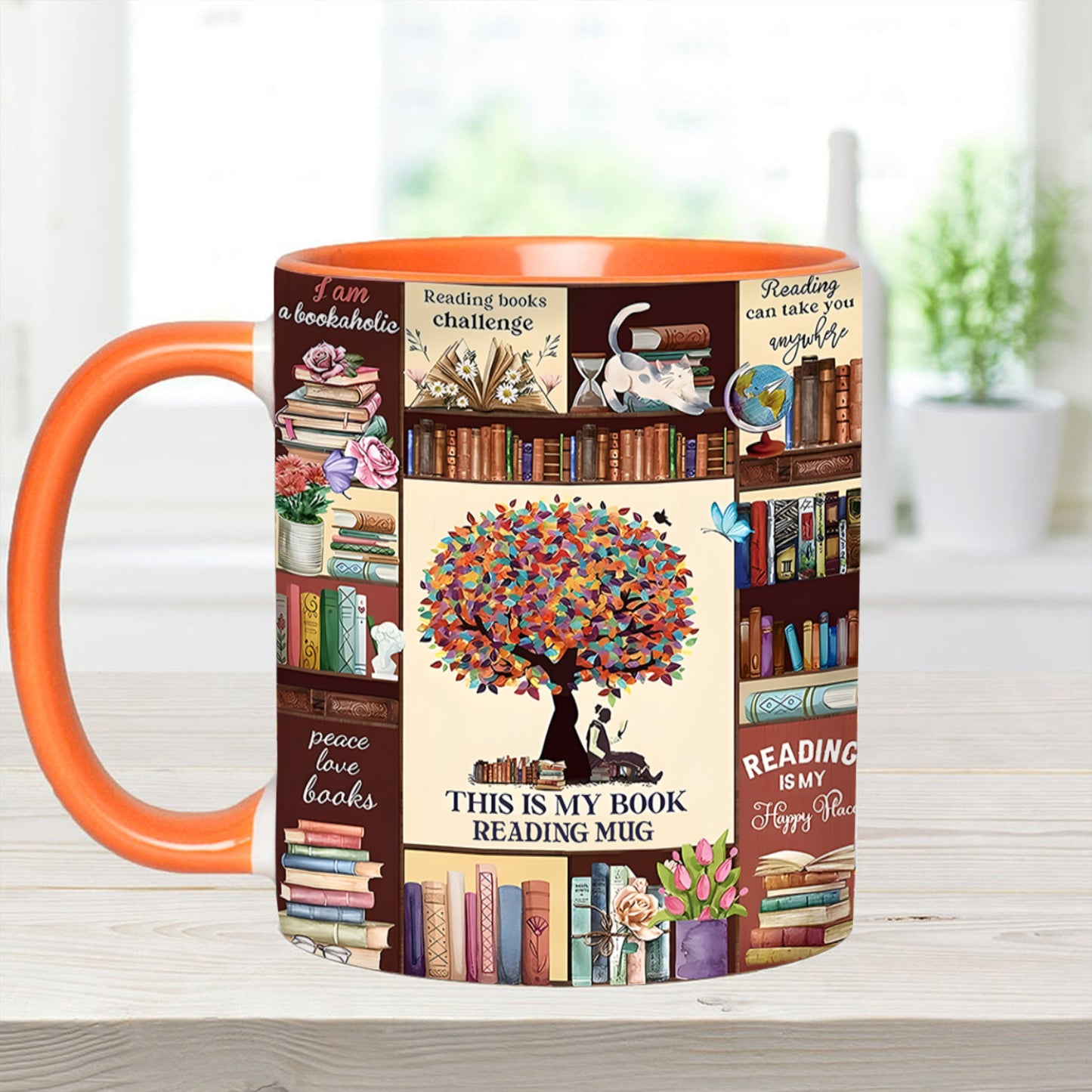 Book Collection Accent Mug