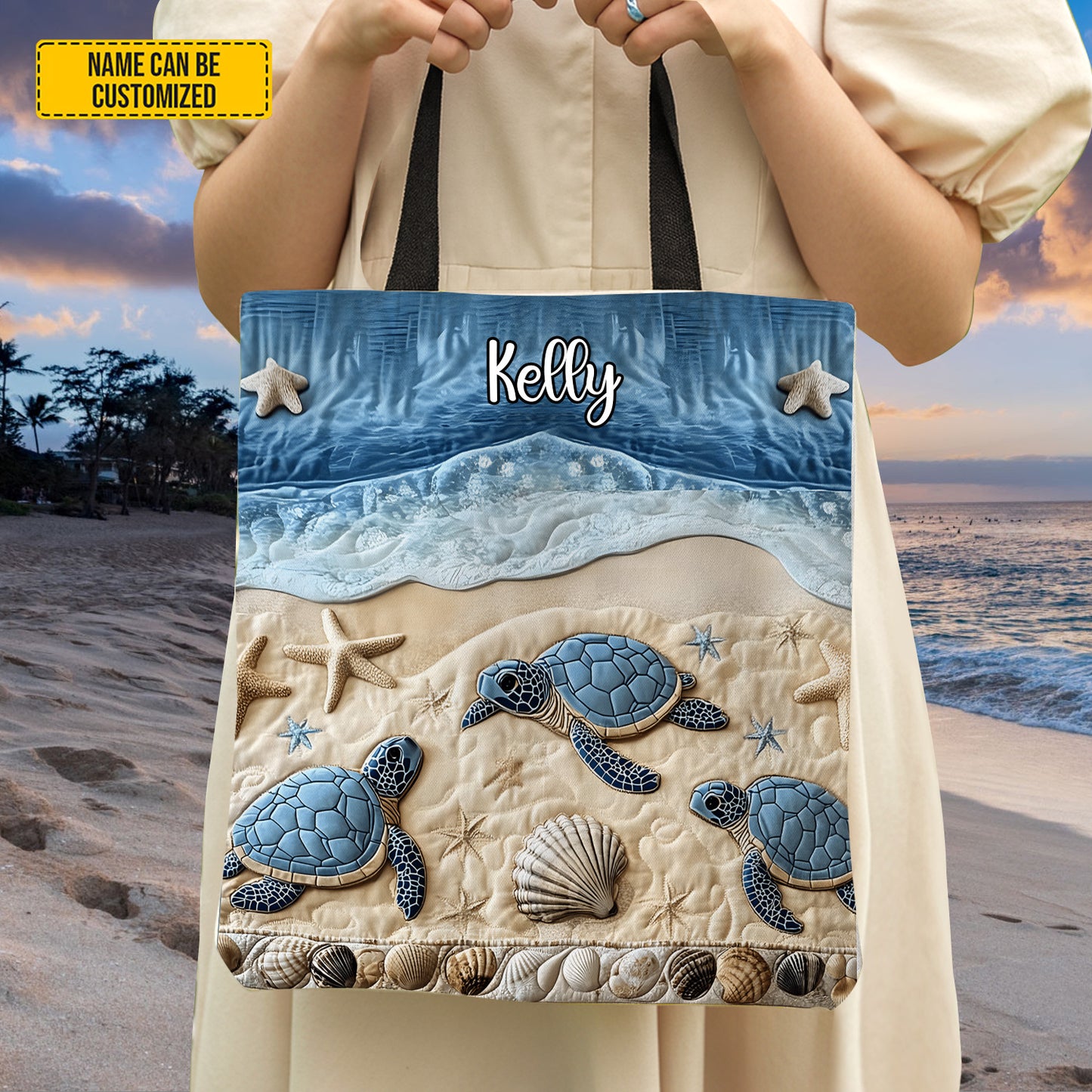 Ocean Journey – Personalized Sea Turtle Tote Bag