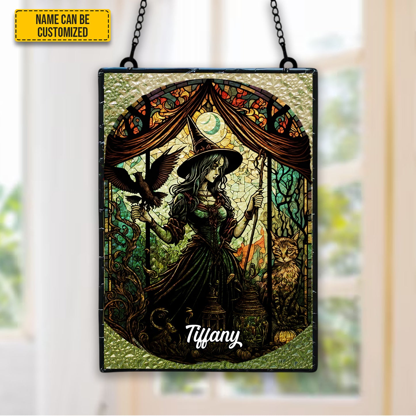 Personalized Witch Water Ripple Acrylic Suncatcher