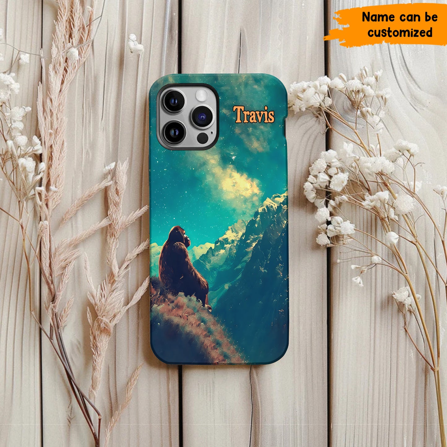 Bigfoot Under The Stars Personalized Phone Case