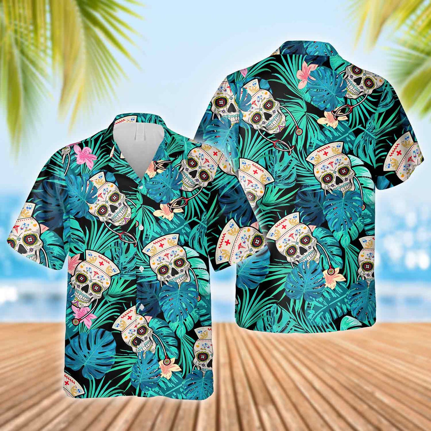 Nurse Skull Life Hawaiian Shirt