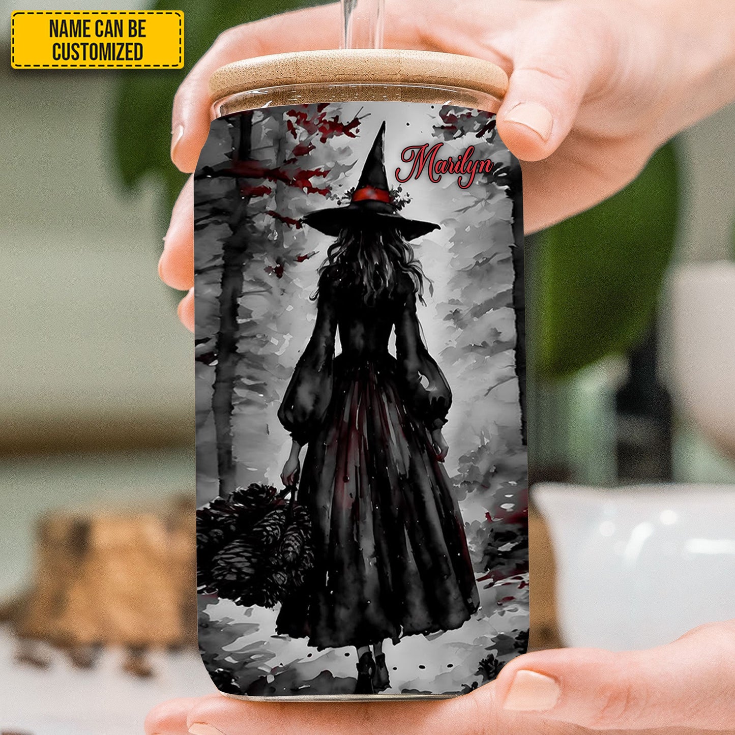 Witch In A World Full Of Princesses - Personalized 16Oz Glass Cup