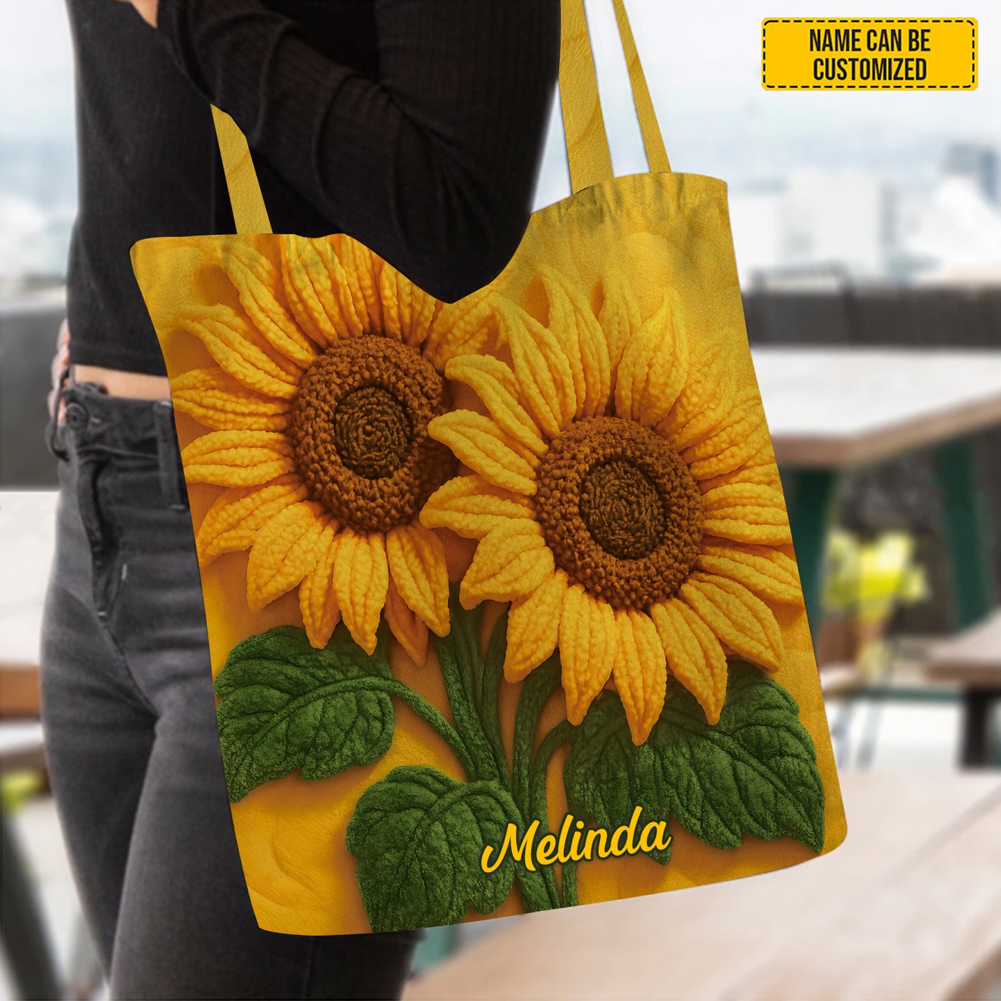 Love Sunflowers - Personalized Sunflower Tote Bag