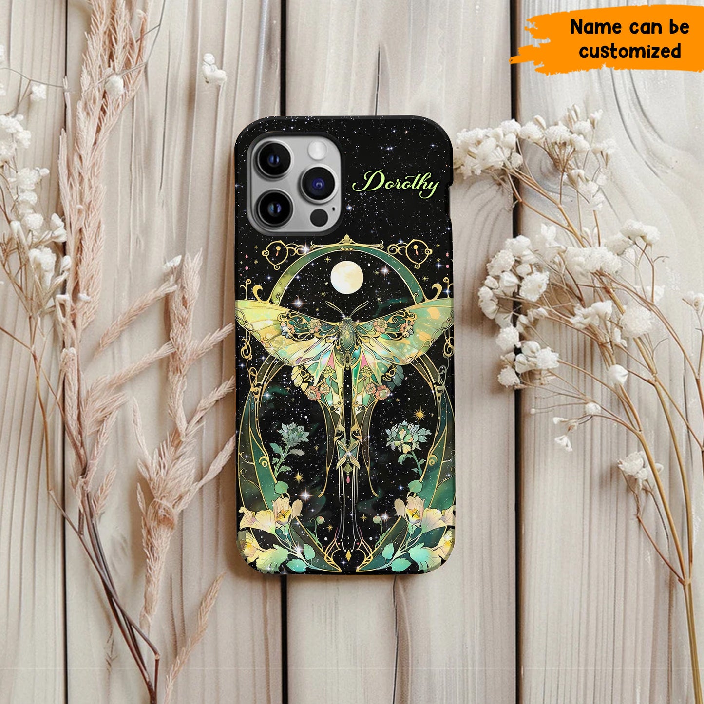 Moonlit Whispers – Personalized Luna Moth Phone Case