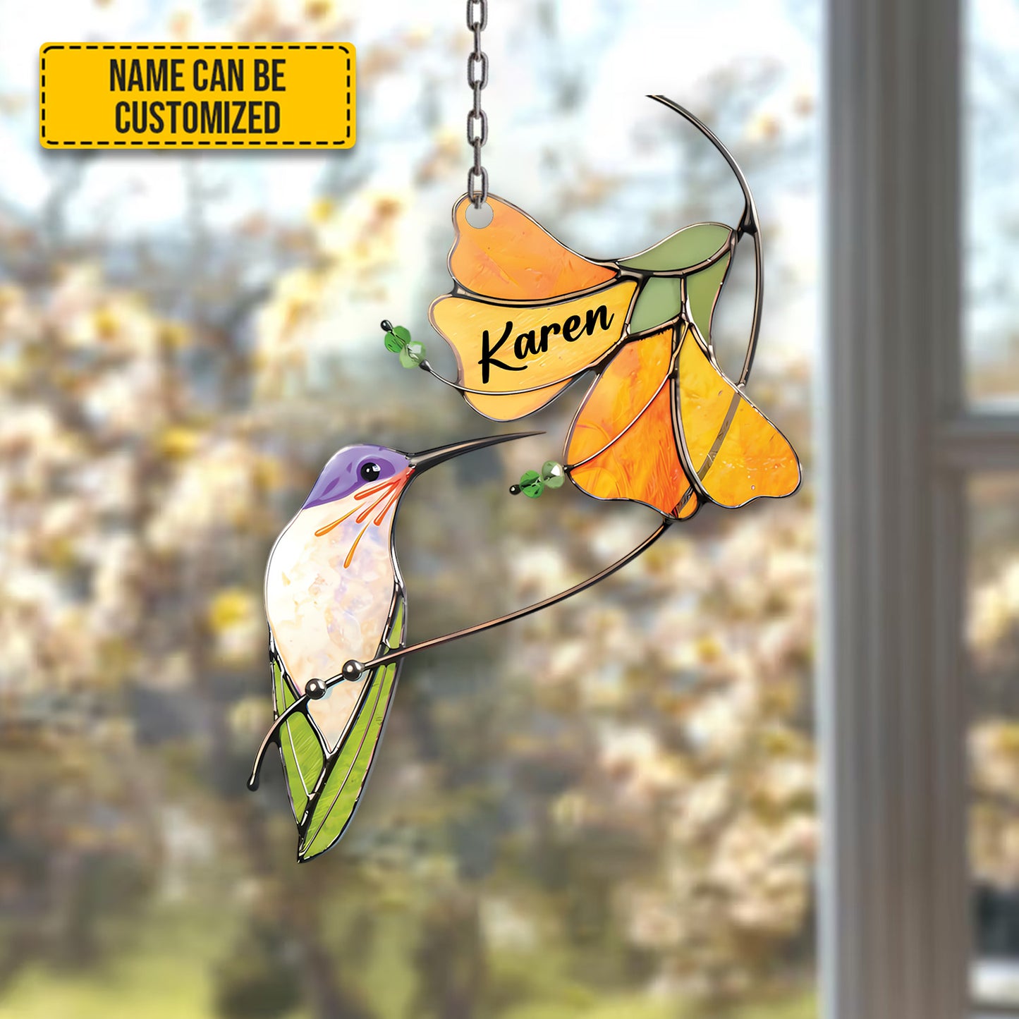 Stunning Humming Bird - Personalized Hummingbird Acrylic Window