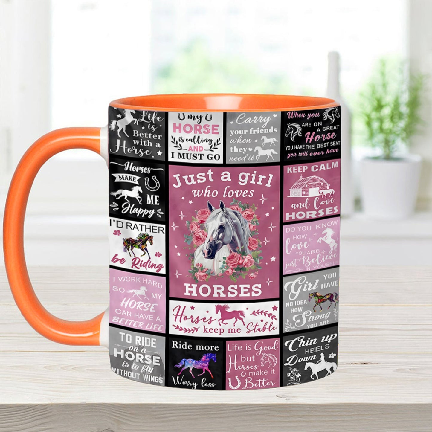 Just A Girl Who Loves Horses - Horse Accent Mug