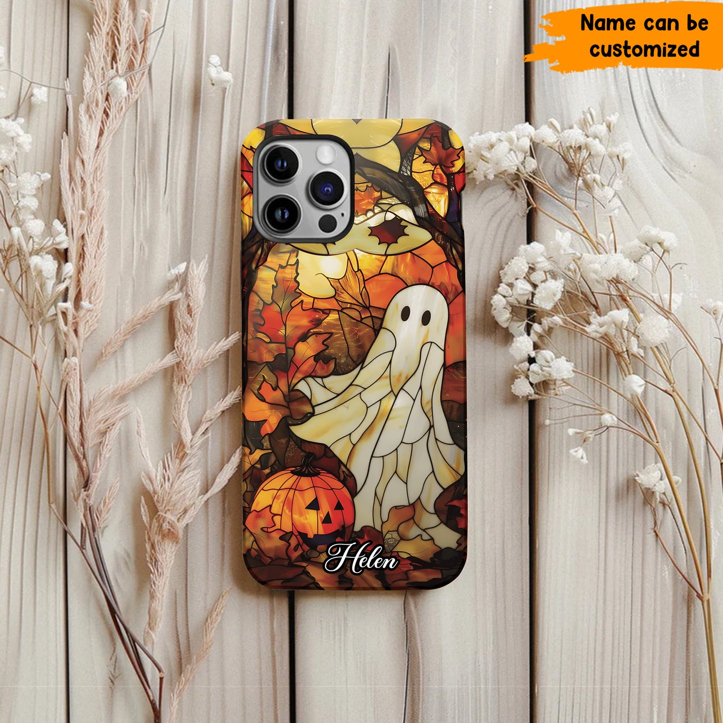 Personalized Stained Glass Ghost Phone Case