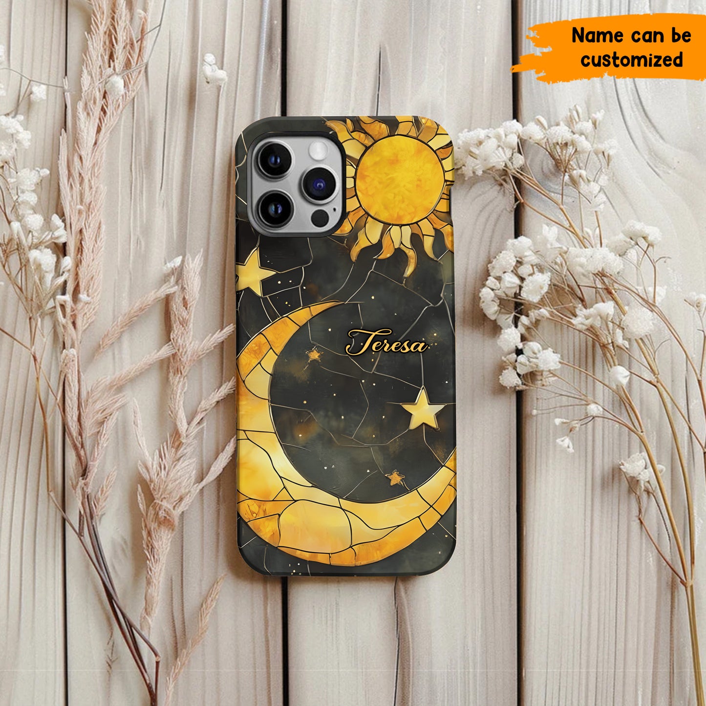 Lunar Radiance – Personalized Moon & Sun Phone Case