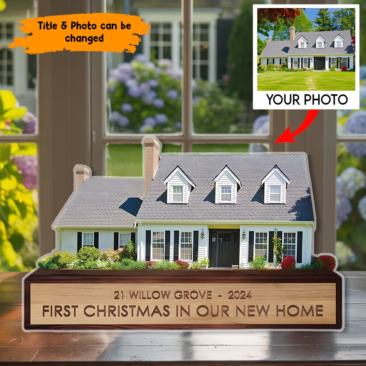House Acrylic Plaque , Wooden Standee Customized, Personalized Shape