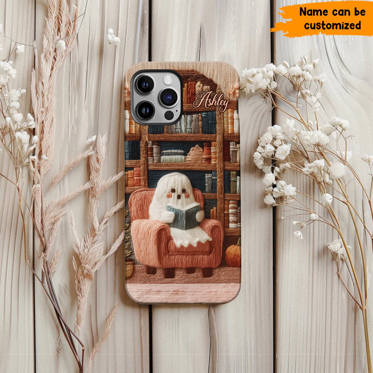 Cute Ghost Reader - Personalized Phone Case