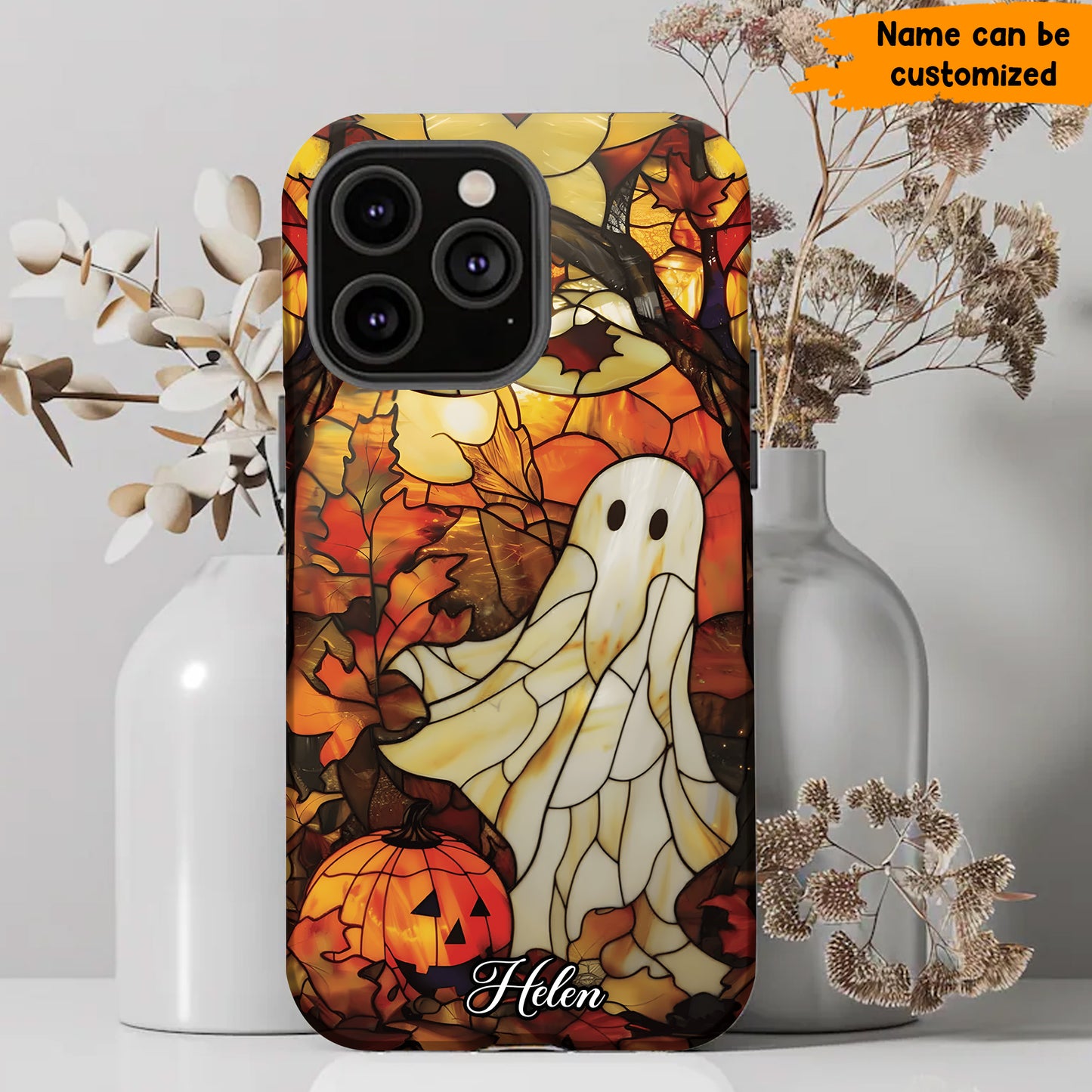 Personalized Stained Glass Ghost Phone Case