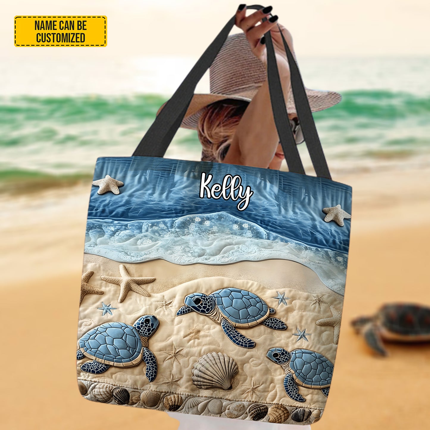 Ocean Journey – Personalized Sea Turtle Tote Bag