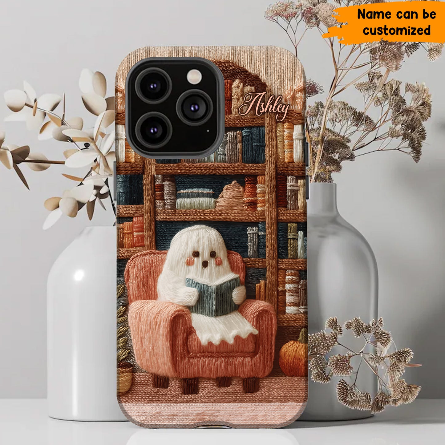 Cute Ghost Reader - Personalized Phone Case