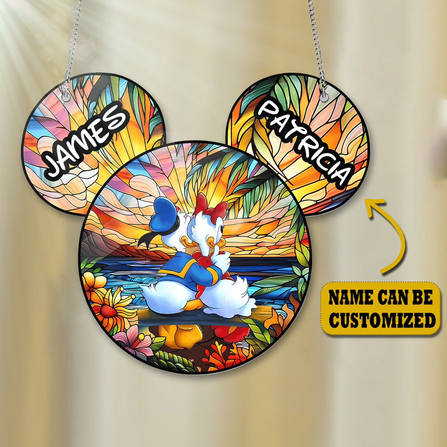 Cute Duck Couple Acrylic Window, Couple Window Hanging