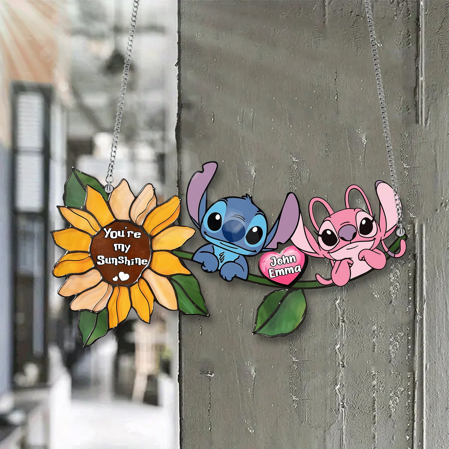 You Are My Sunshine, Cute Couple Acrylic Window, Couple Window Hanging