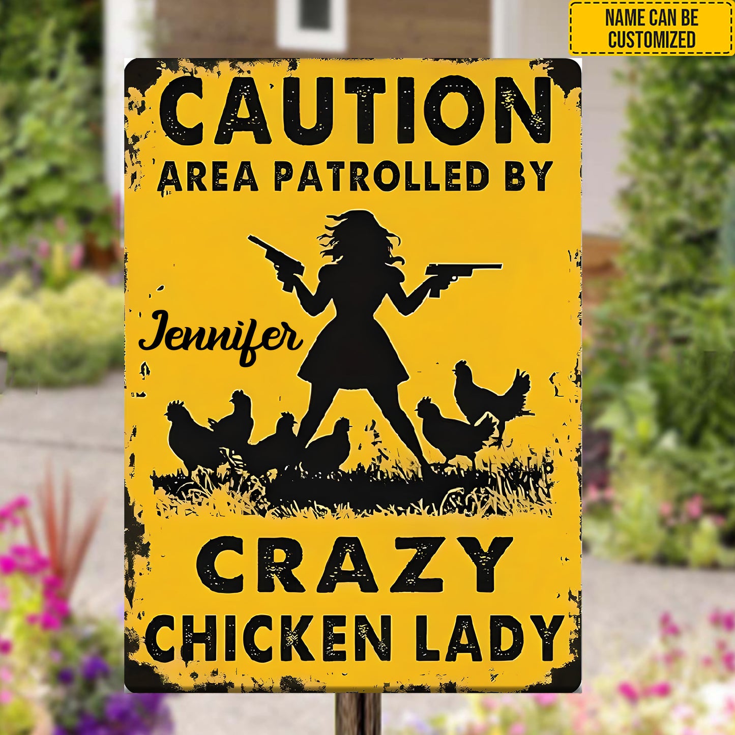 Crazy Chicken Lady - Personalized Metal Sign