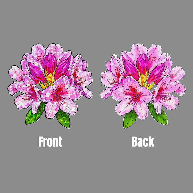 Radiant Rhododendron Bloom Acrylic Window Hanging
