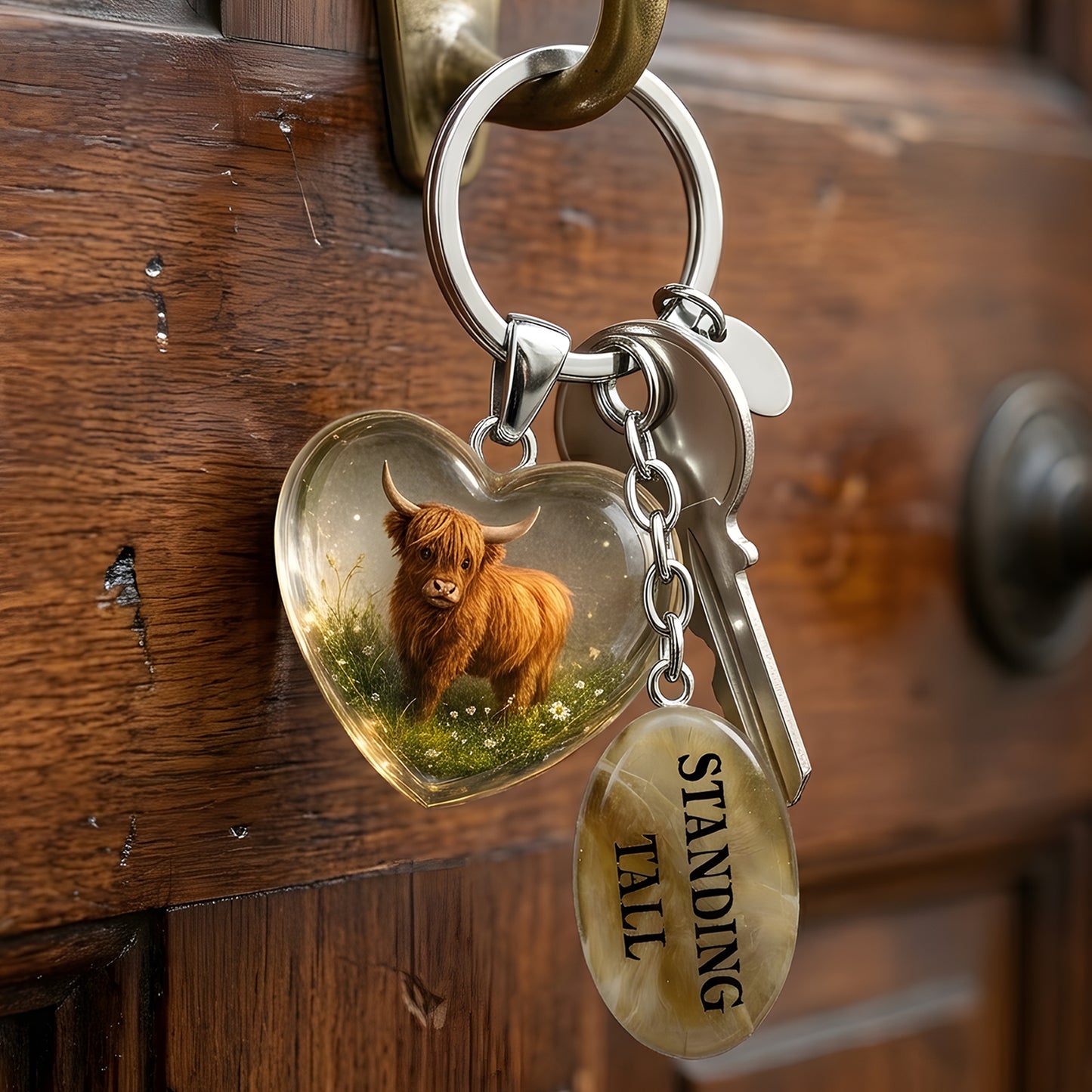 Cute Highland Cow Keychain Gift Set