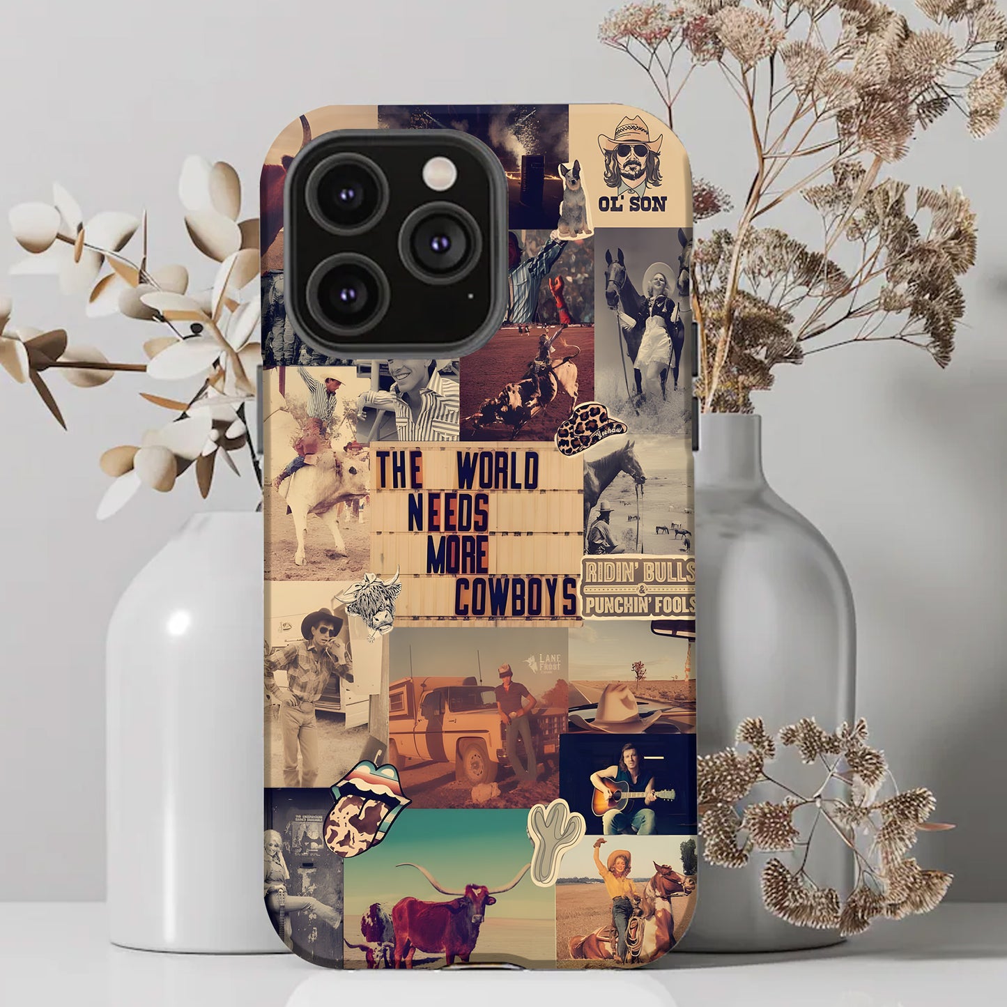 Rodeo Roots Collage – Vintage Cowboy Phone Case
