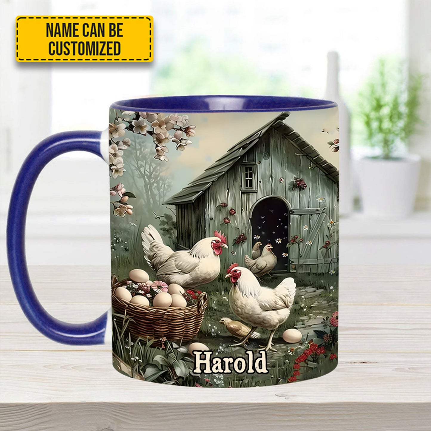 Farm Life – Personalized Chicken Accent Mug