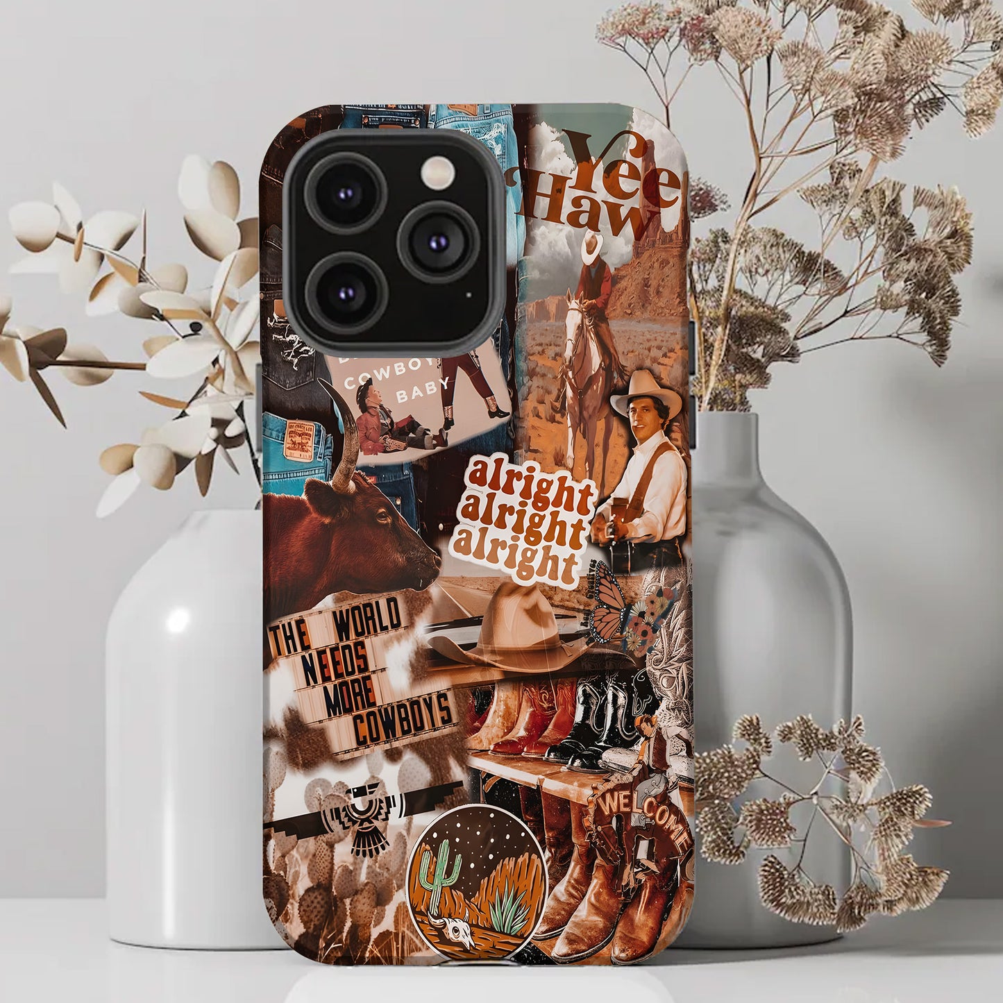 Desert Rodeo Collage – Western Grit Phone Case