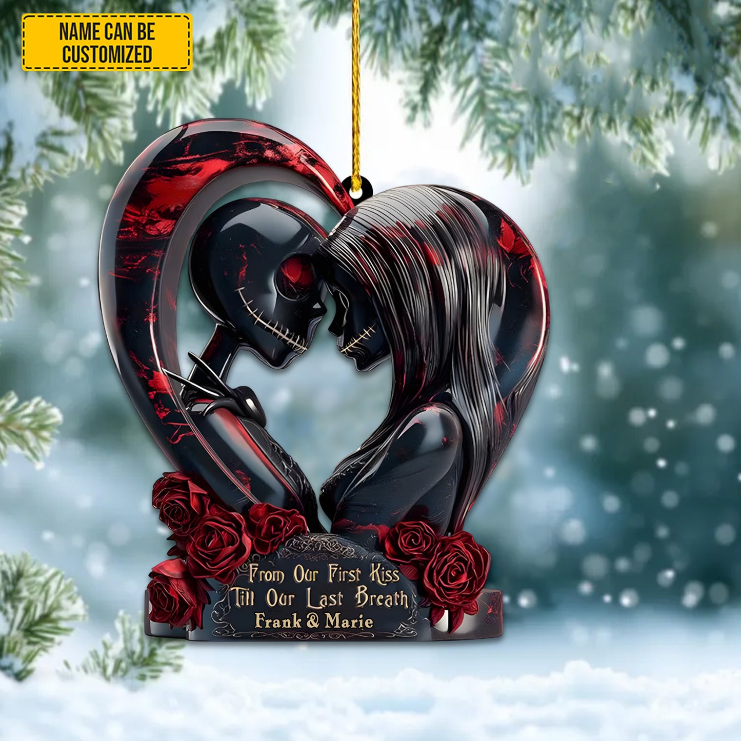 Personalized Gothic Couple Acrylic Ornament