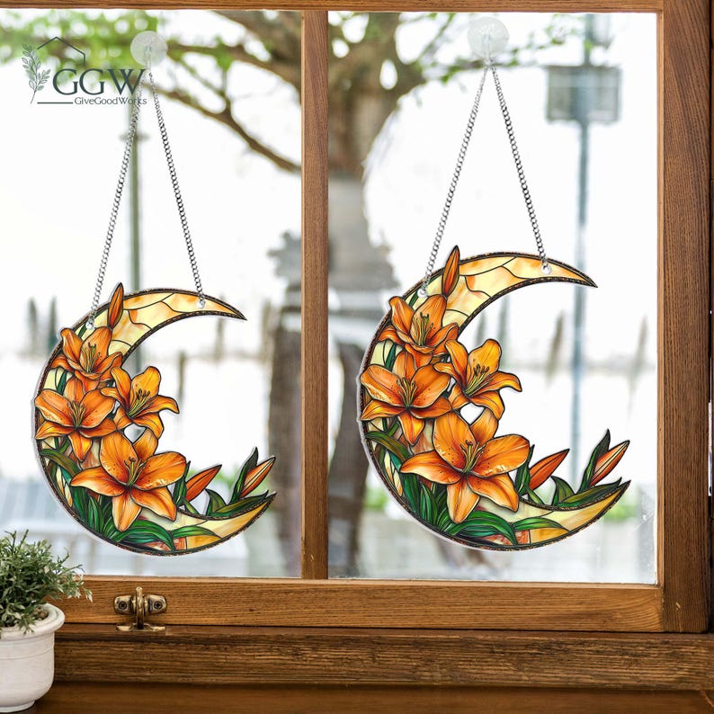 Lily Flower Acrylic Window Hanging