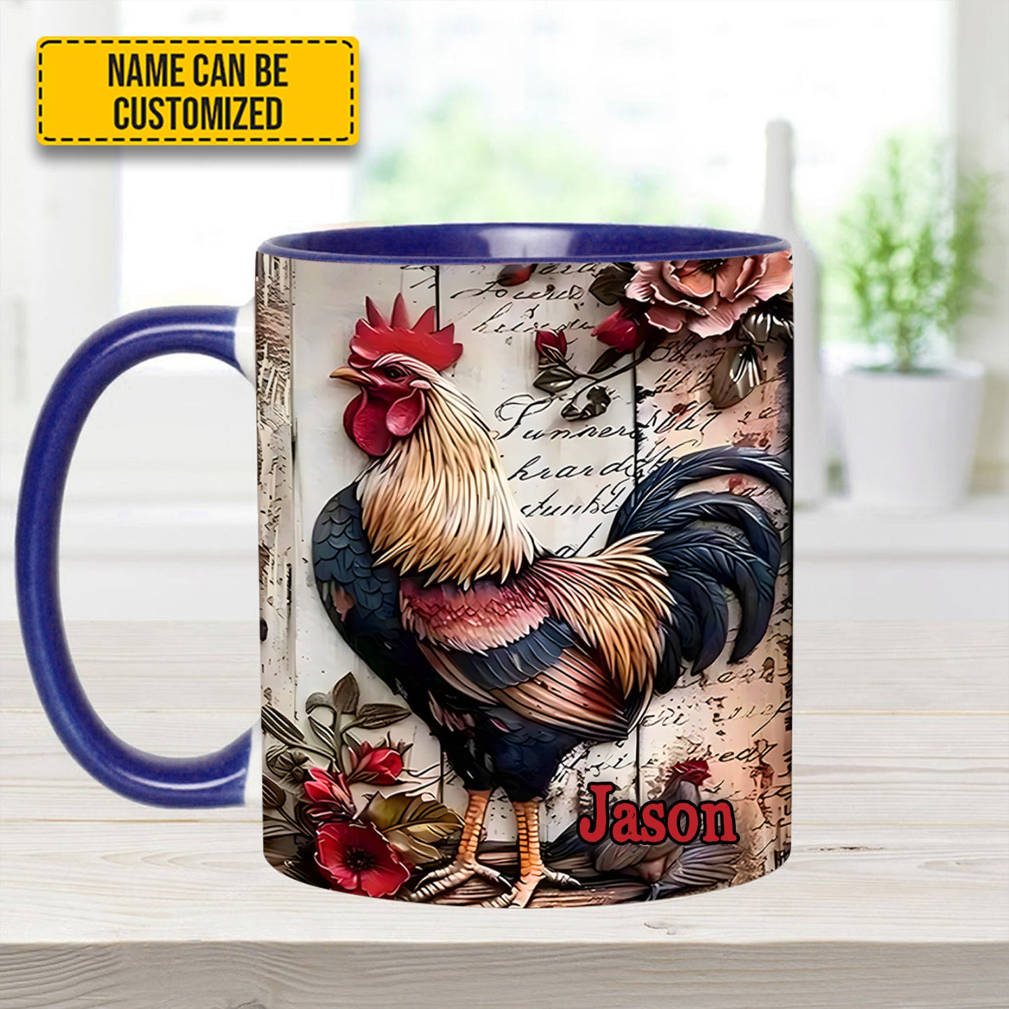 Rooster Farmhouse – Personalized Chicken Accent Mug