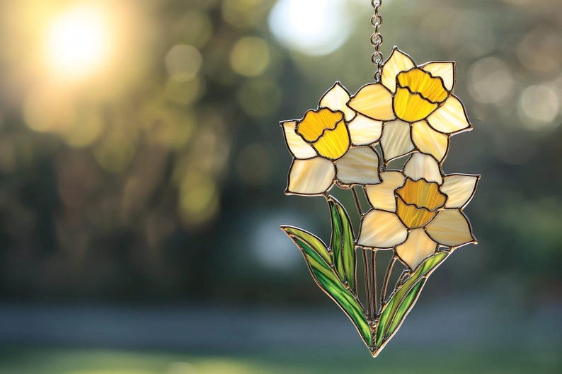 Daffodil Faux Window Hanging Acrylic