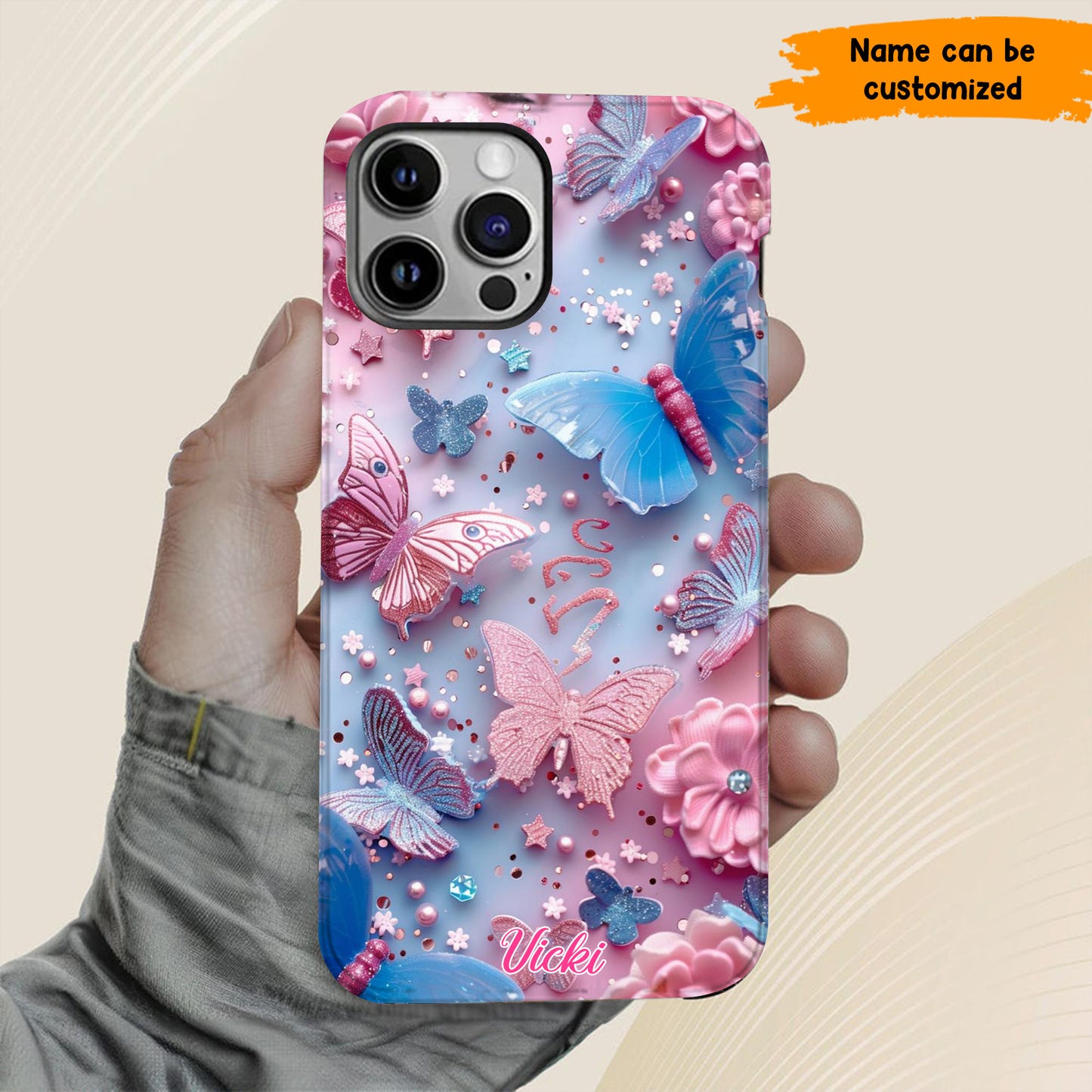 Colorful Butterfly - Personalized Phone Case