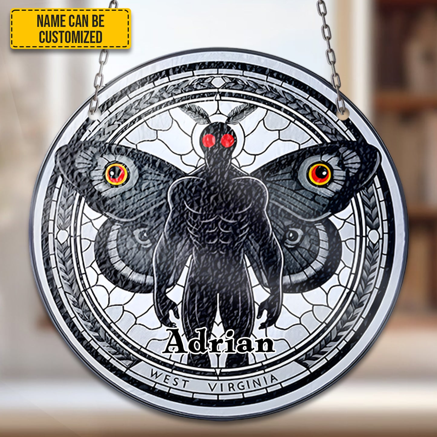 Mothman Personalized Stained Glass Suncatcher