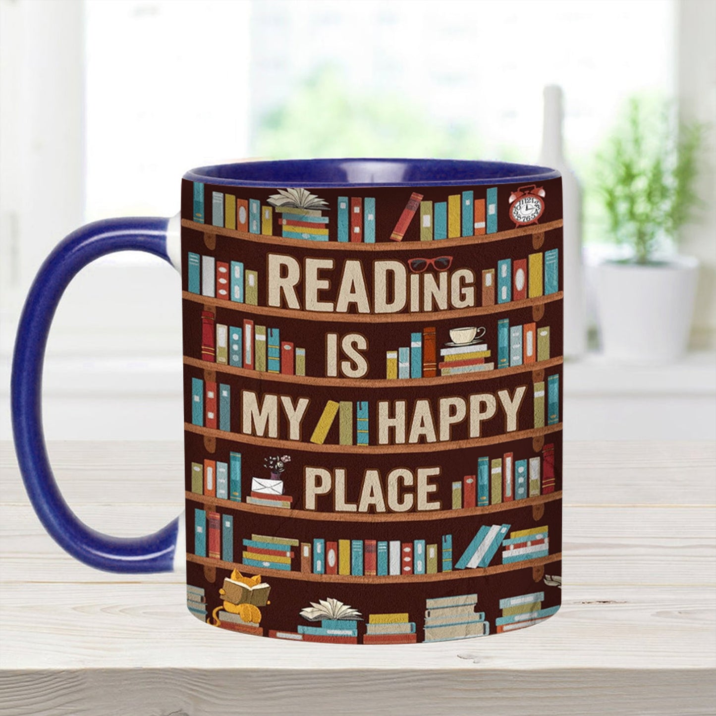 Reading Is My happy Place - Book Accent Mug
