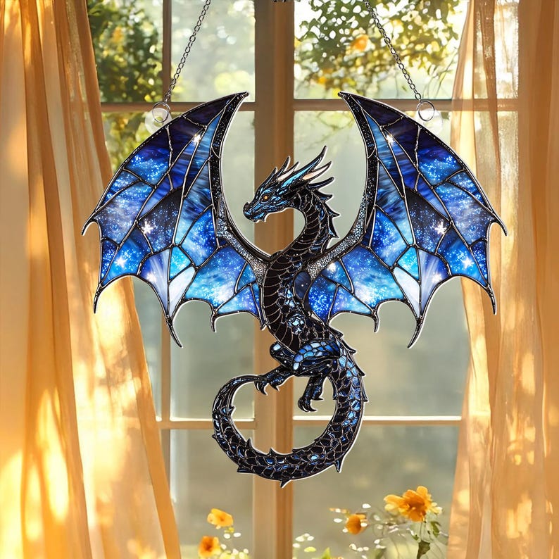 Blue Dragon Acrylic Window Hanging