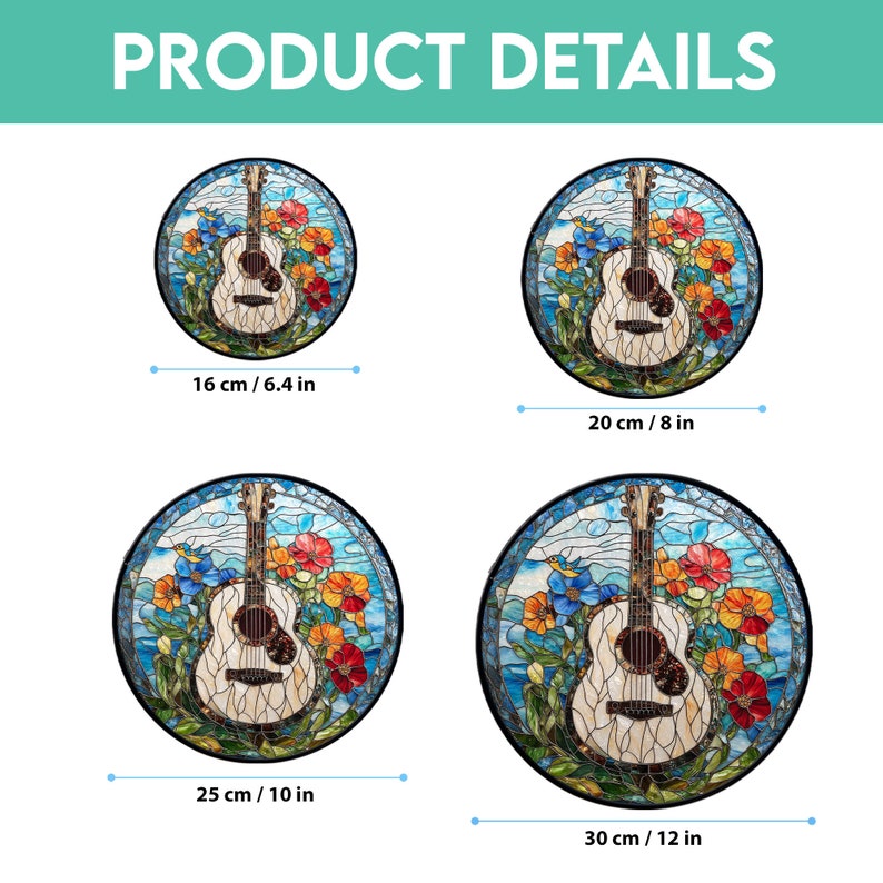 Amazing Guitar Stained Glass Suncatcher