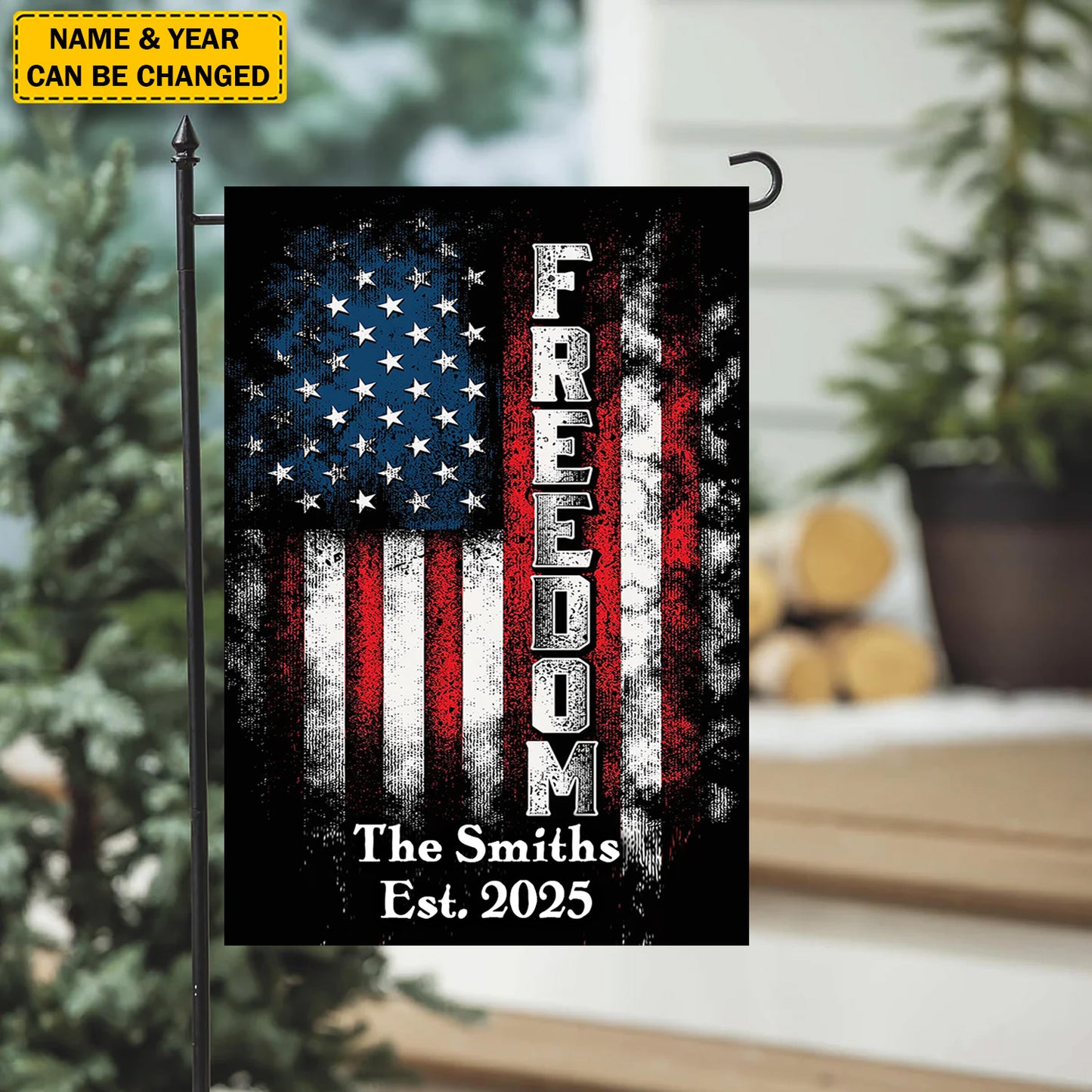 Personalized “Freedom” American Flag Garden Flag
