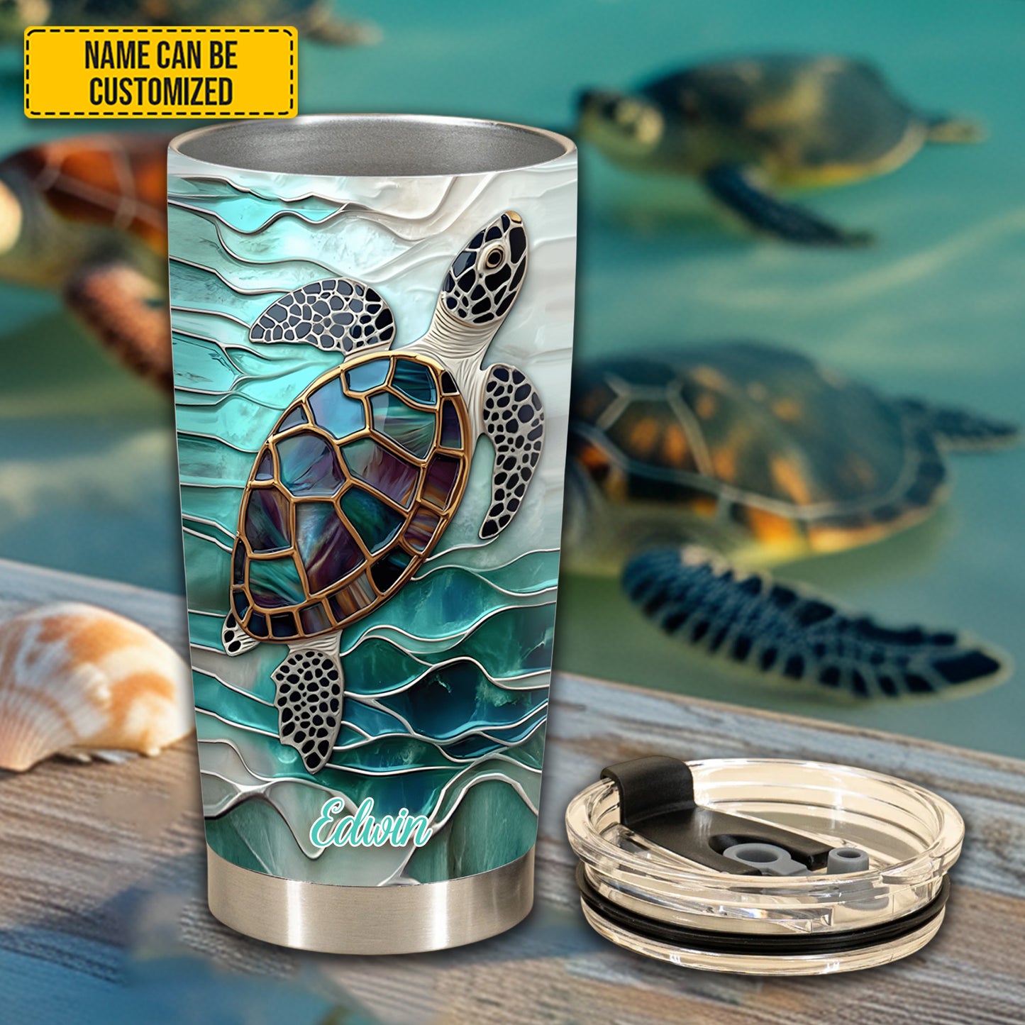 Turtle Ocean - Personalized Turtle Tumbler