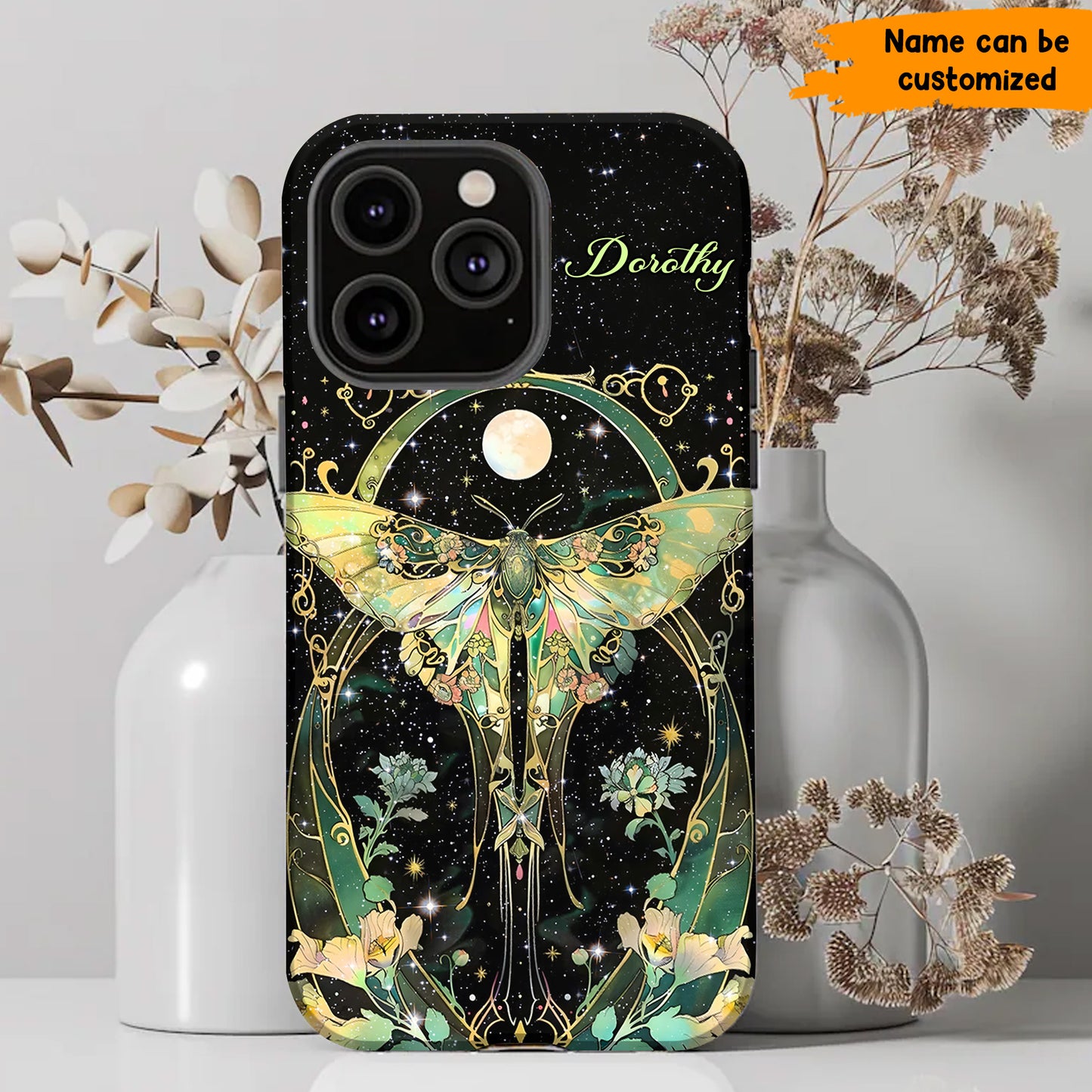 Moonlit Whispers – Personalized Luna Moth Phone Case
