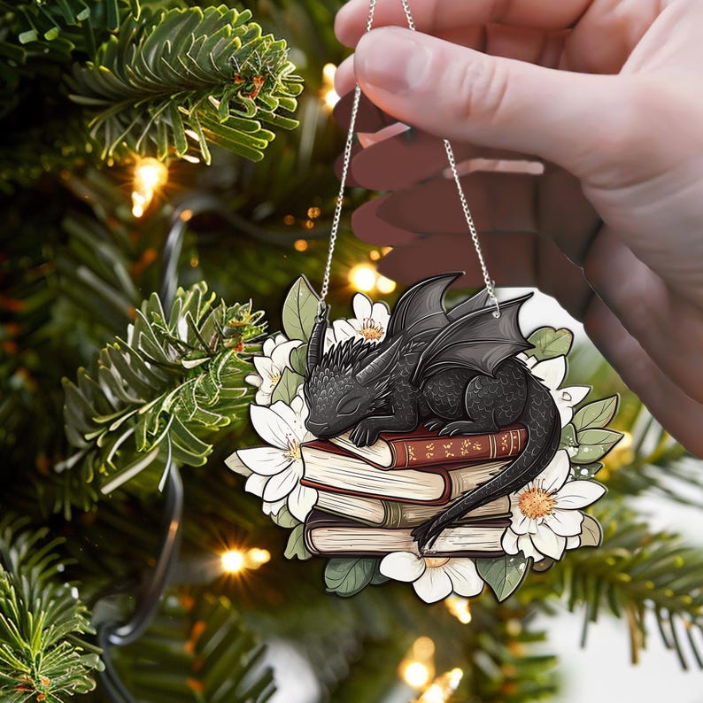 Fantasy Dragon Books Acrylic Window Hanging
