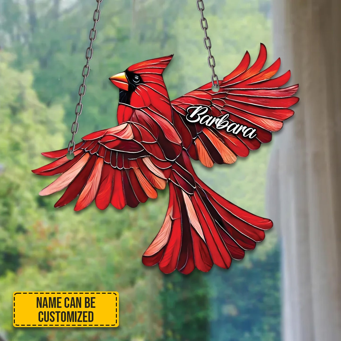Beautiful Cardinals - Personalized Acrylic Window