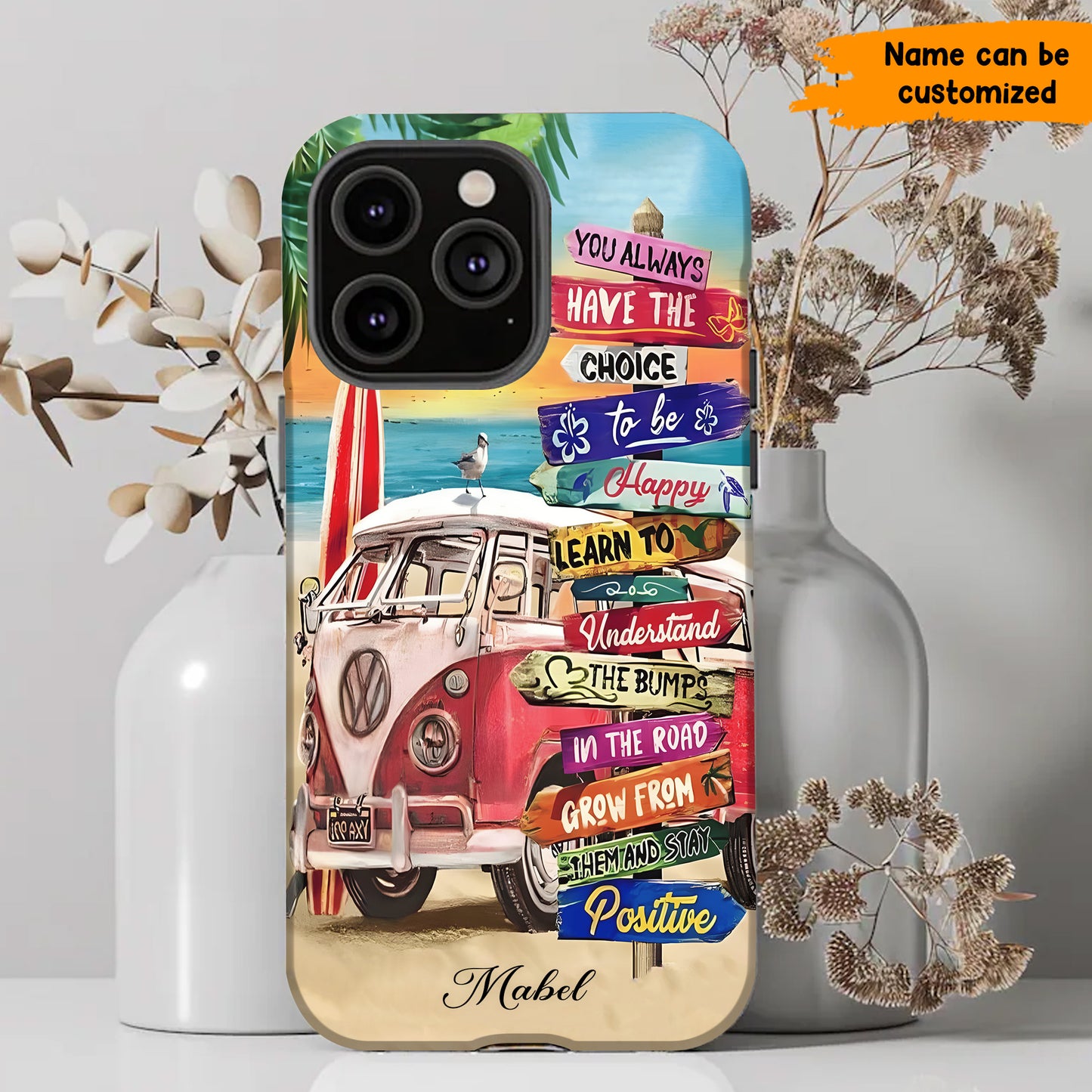 Personalized Hippie Van Inspirational Phone Case