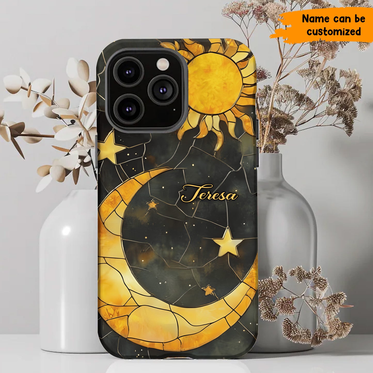 Lunar Radiance – Personalized Moon & Sun Phone Case