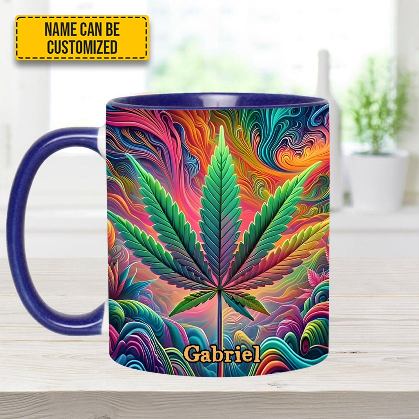 Personalized Colorful Weed Accent Mug