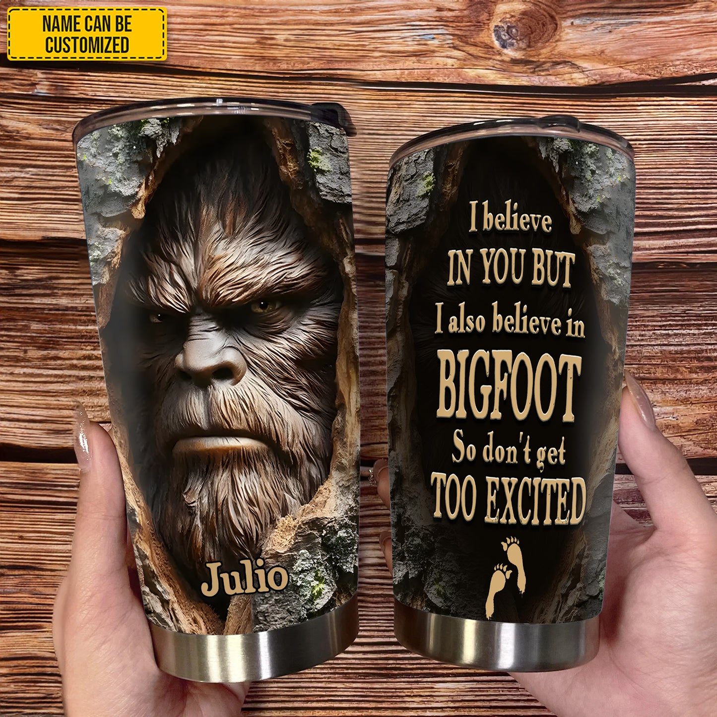 Personalized Sasquatch Face Tumbler