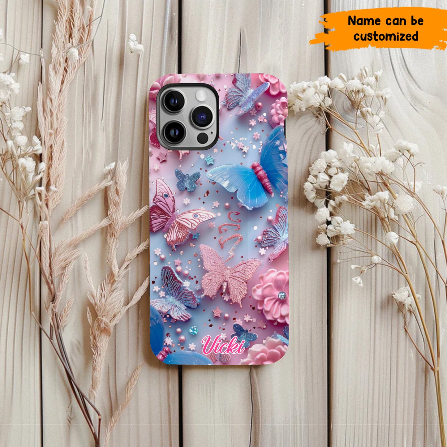 Colorful Butterfly - Personalized Phone Case